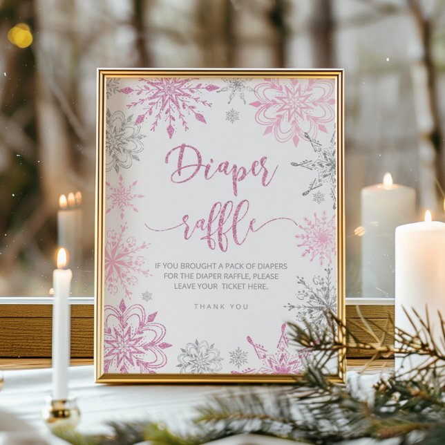 Affiche Flèches de neige rose argent Rupture de couche (Créateur téléchargé)