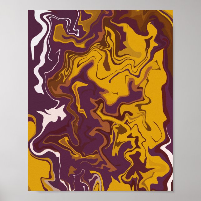 Affiche Flèches dynamiques avec Jaune foncé, Brown & Blanc (Devant)