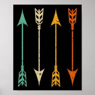 Affiche Flèches vintages de tir à l'arc pour la chasse à l