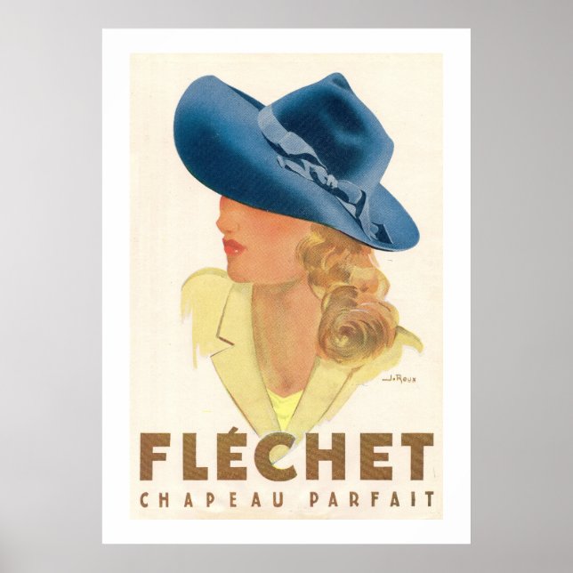 Affiche Fléchet (annonces casquettes Vintages) (Devant)