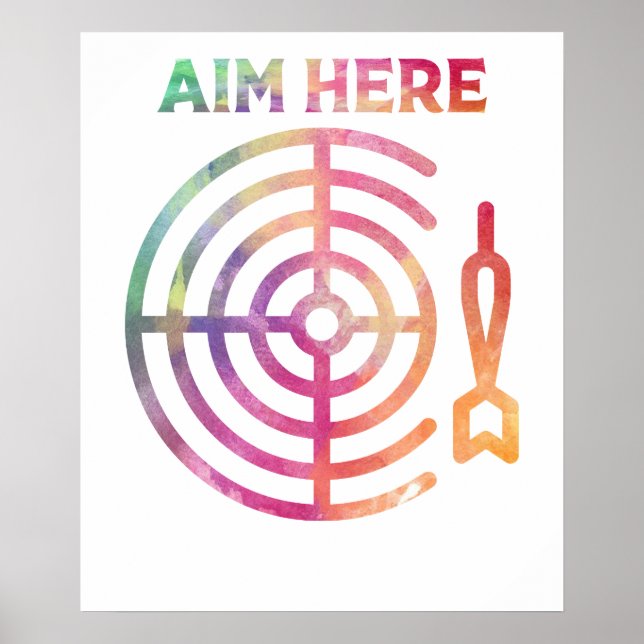 Affiche Fléchettes de joueurs de cible de bullseye de vise (Devant)