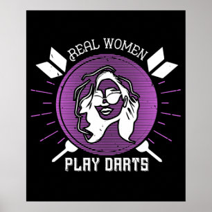 Affiche Fléchettes - Les vraies femmes jouent aux fléchett
