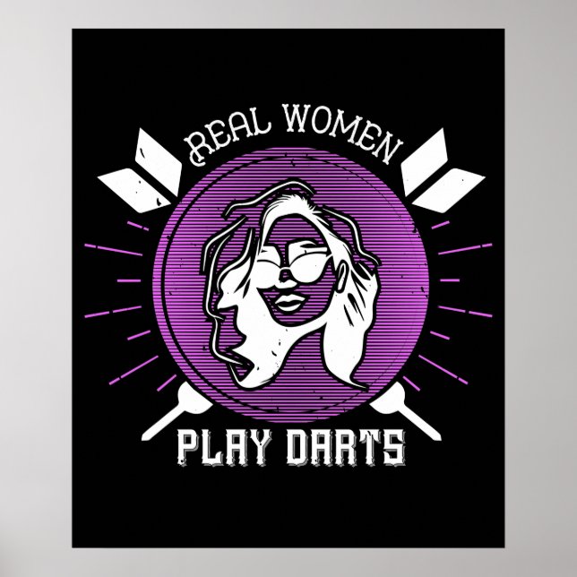 Affiche Fléchettes - Les vraies femmes jouent aux fléchett (Devant)