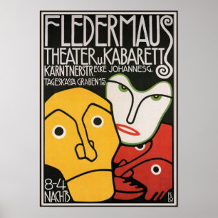 Affiche Fledermaus Theatre and Cabaret, 1907