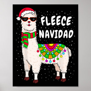 Affiche Fleece Feliz Navidad Llama Noël mignon Noël Noël G