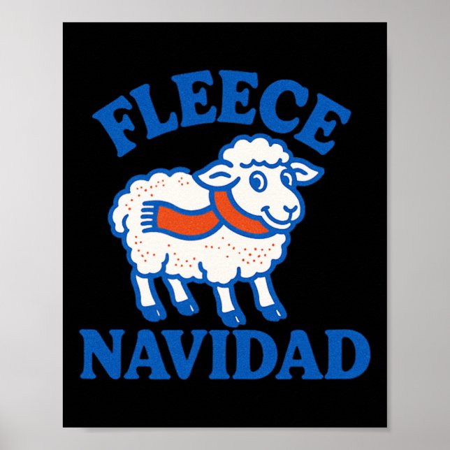 Affiche Fleece Navidad Funny Sheep Pun Noël 2 (Devant)