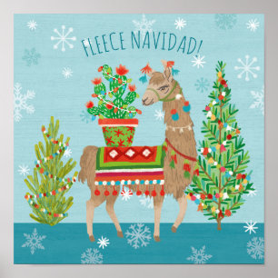 Affiche Fleece Navidad   Joli Noël des lamas