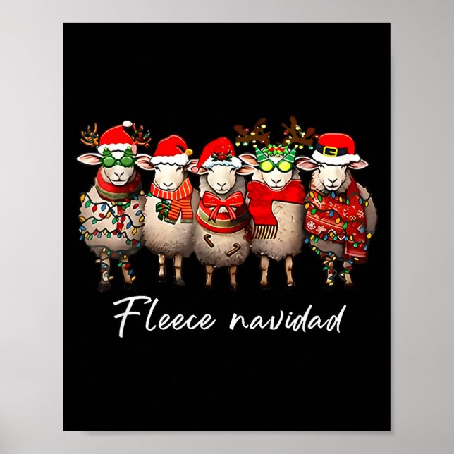Affiche Fleece Navidad Noël Mouton Espagnol Santa Mouton (Devant)