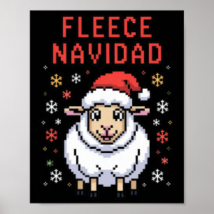 Affiche Fleece Navidad Ugly Sweat drôle Mouton de Noël