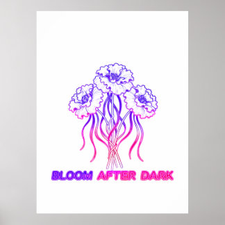 Affiche Fleur abstraite rose néon - BoPoster vibrant
