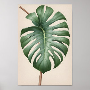 Affiche Fleur albo Monstera, belle terre