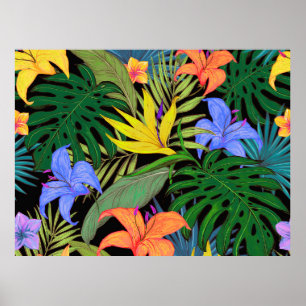 Affiche Fleur Aloha Hawaï Tropical Graphique