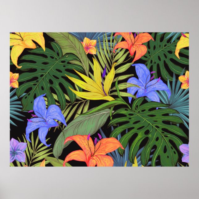 Affiche Fleur Aloha Hawaï Tropical Graphique (Devant)