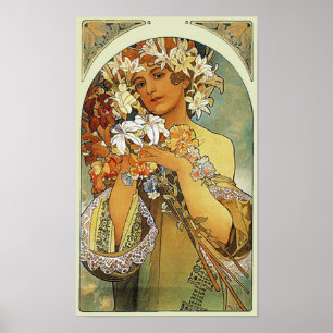 Affiche Fleur Alphonse Mucha Art