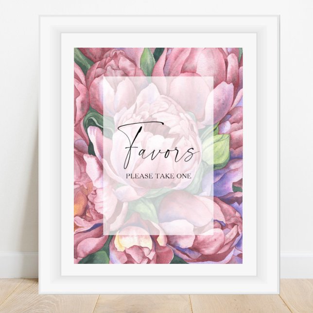Affiche Fleur aquarelle - cadeaux de mariage, prenez-en un (Créateur téléchargé)