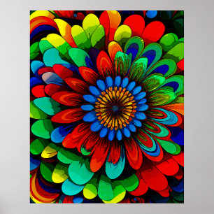 Affiche Fleur arc-en-ciel colorée 104