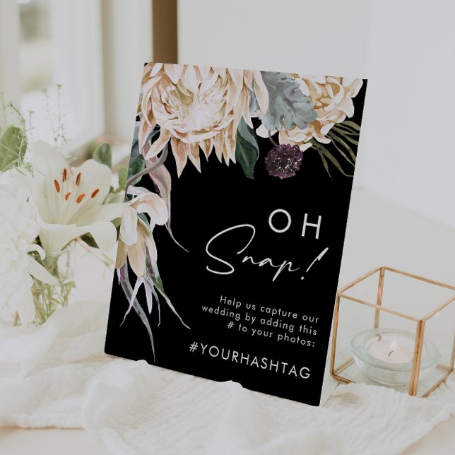 Affiche Fleur Blanche | Panneau de signalisation Hashtag O (Créateur téléchargé)