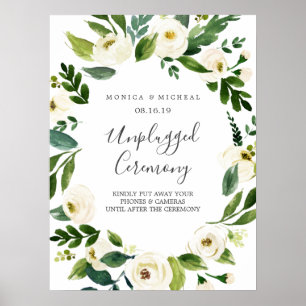Affiche Fleur blanche Signe de cérémonie Mariage débranc