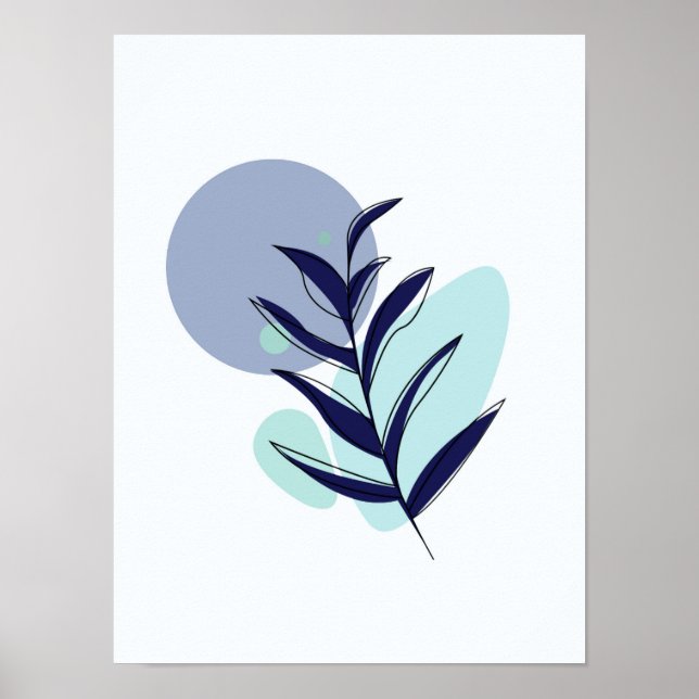 Affiche Fleur bleue boho  (Devant)