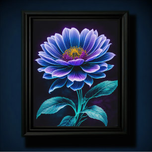 Affiche Fleur bleue III