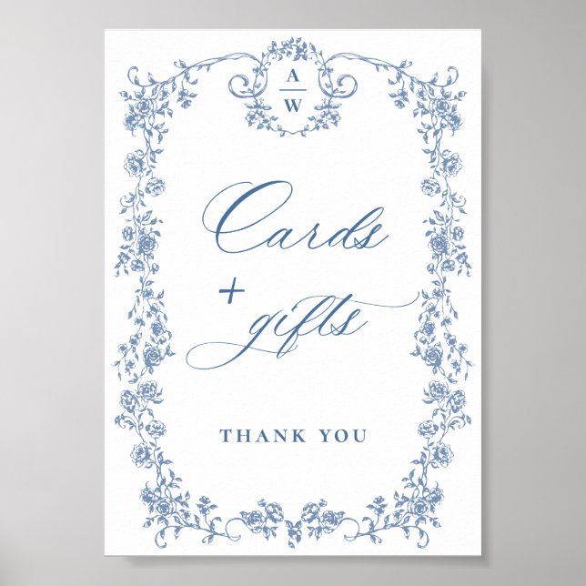 Affiche Fleur bleue Ornat Victorian Grace Cartes et Cadeau (Devant)