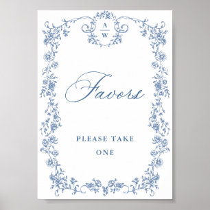 Affiche Fleur Bleue Ornate Victorian Grace Favore Mariage