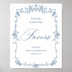 Affiche Fleur Bleue Ornate Victorian Grace Favore Mariage