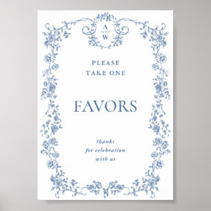 Affiche Fleur Bleue Ornate Victorian Grace Favore Mariage