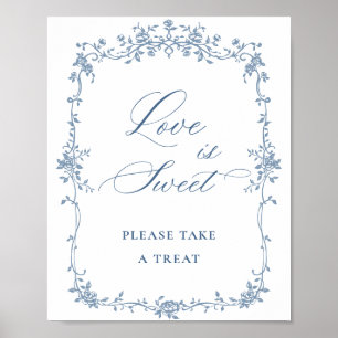 Affiche Fleur Bleue Ornate Victorian Grace Love is Sweet