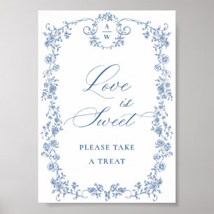 Affiche Fleur Bleue Ornate Victorian Grace Love is Sweet