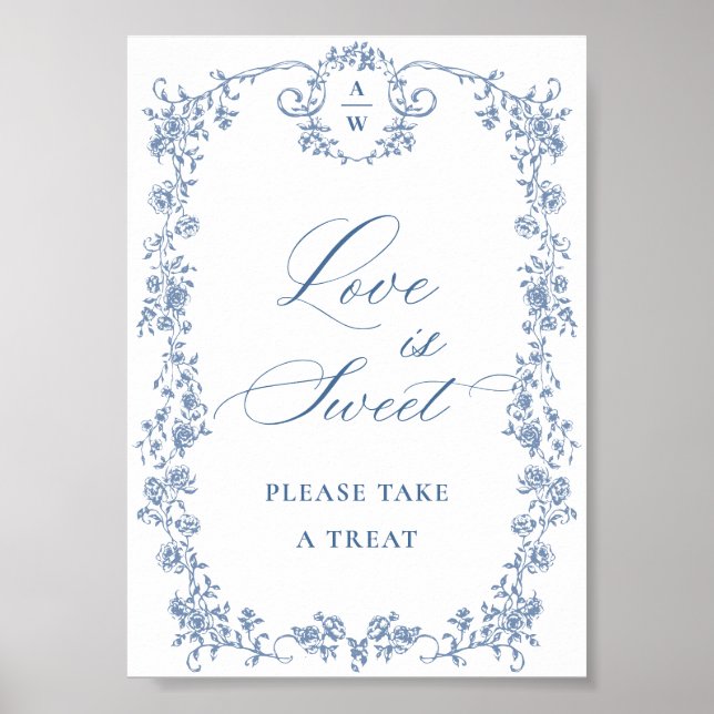 Affiche Fleur Bleue Ornate Victorian Grace Love is Sweet (Devant)