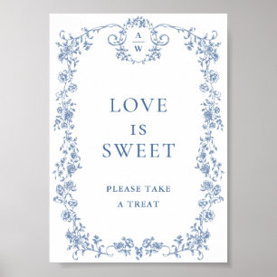 Affiche Fleur Bleue Ornate Victorian Grace Love is Sweet