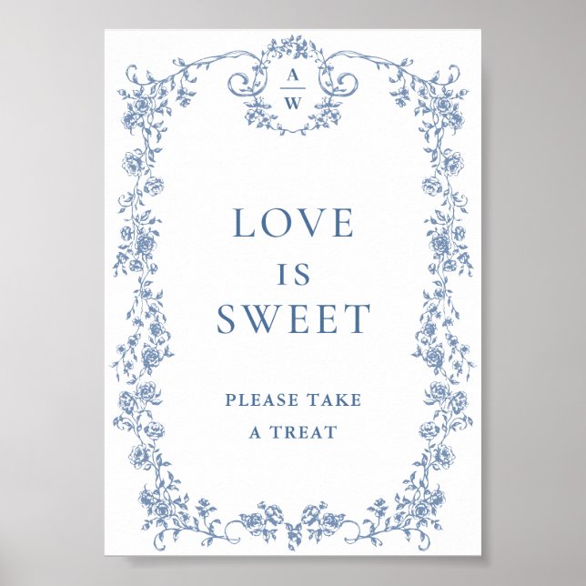 Affiche Fleur Bleue Ornate Victorian Grace Love is Sweet (Devant)