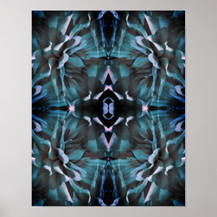 Affiche Fleur Bleue Vibrante Dahlia Art Abstrait