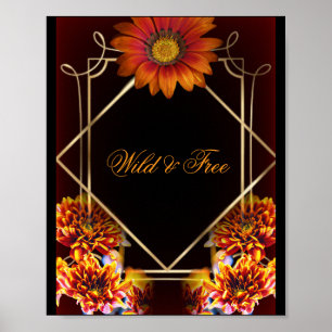 Affiche Fleur bohème sauvage et libre