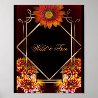 Affiche Fleur bohème sauvage et libre