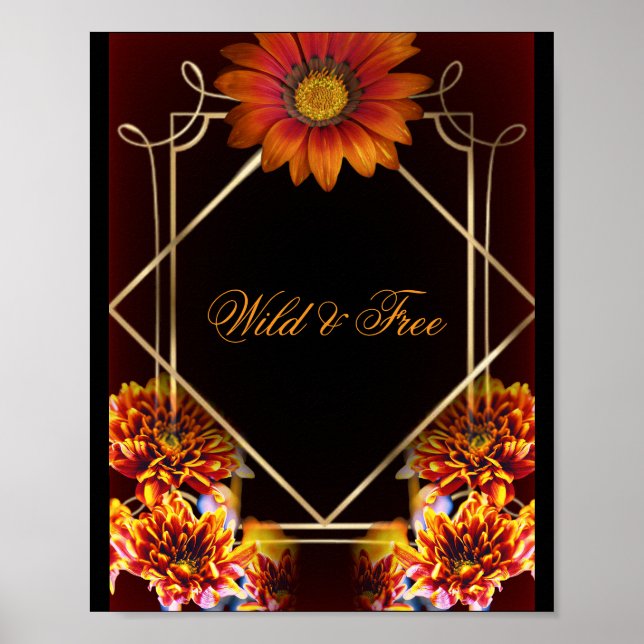 Affiche Fleur bohème sauvage et libre (Devant)
