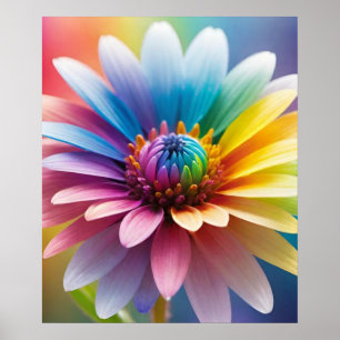 Affiche Fleur Bokeh colorée