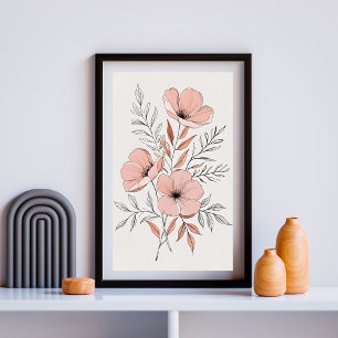 Affiche Fleur Botanique Rustique