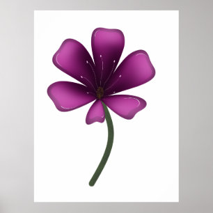 Affiche Fleur botanique sombre lunatique vernis pourpre él