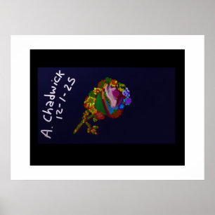 Affiche Fleur colorée arc-en-ciel