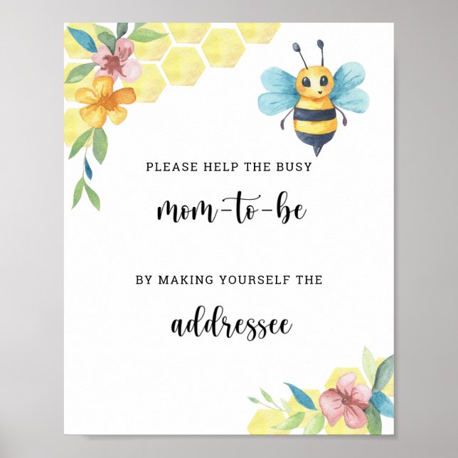 Affiche Fleur d'abeilles - Aidez la maman à être occupée (Devant)