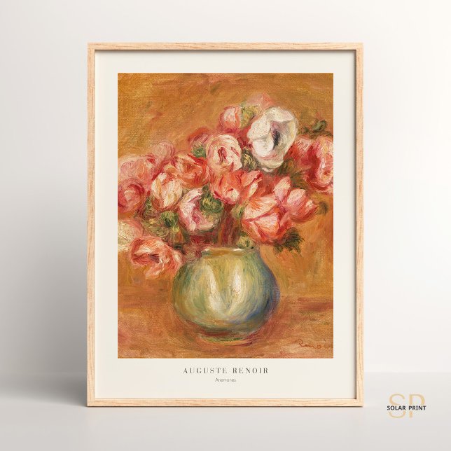 Affiche Fleur d'anémones dans un Vase Auguste Renoir (Créateur téléchargé)