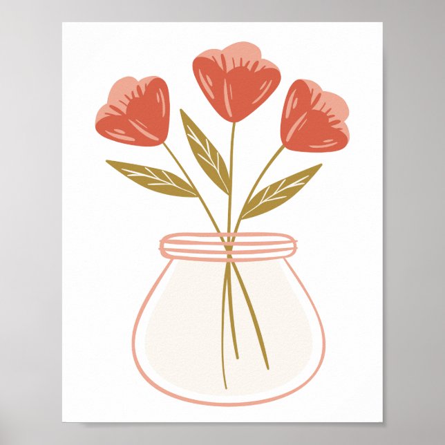 Affiche Fleur dans un vase pour la pleine conscience (Devant)