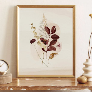 Affiche Fleur d'aquarelle d'automne