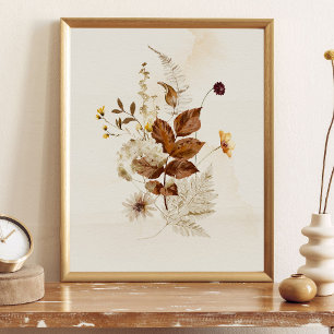Affiche Fleur d'aquarelle d'automne