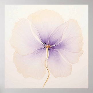 Affiche Fleur d'aquarelle d'orchidée lavande minimale