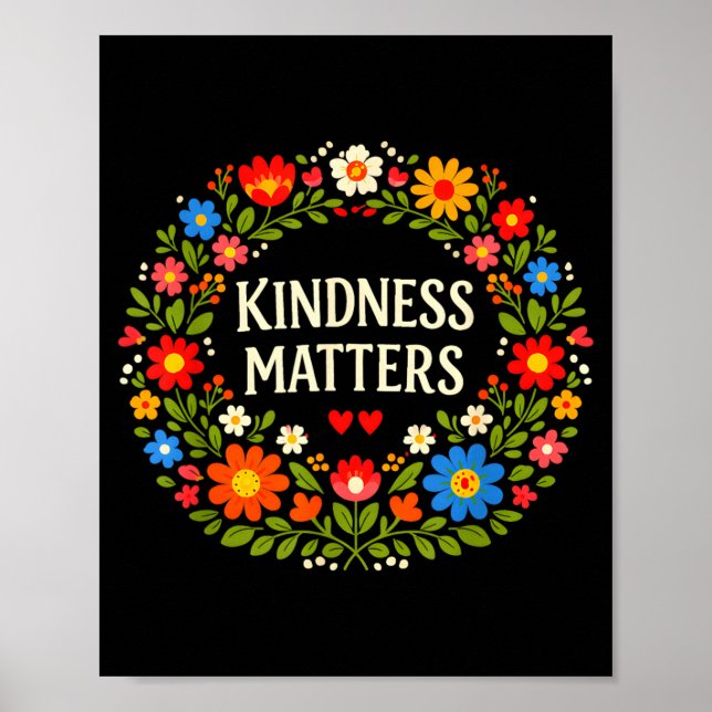 Affiche Fleur d'art de message positif de gentillesse insp (Devant)