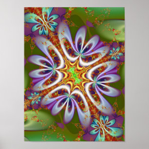 Affiche Fleur d'art fractal