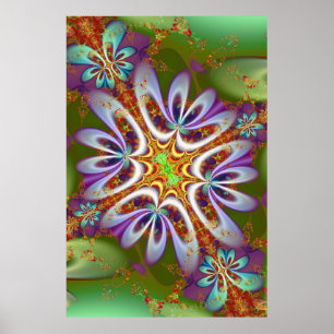 Affiche Fleur d'art fractale